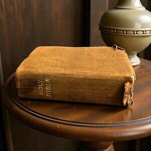 Antique Primitive Leather Pocket Holy Bible Oxford University Press Mini Edition